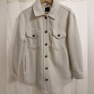 RDI Cream Utility Shacket with Button Details and Pockets